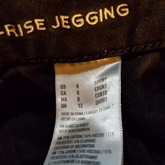 American Eagle Black 360 Super Stretch Hi Rise Jeggins Size 8Short - Picture 10 of 11